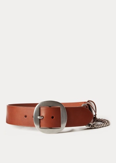 Women's Ralph Lauren Pouch-Chain Leather Belt | 028574XUN